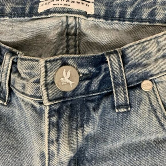 One Teaspoon Freebirds Skinny Jeans Distressed Light wash Denim Ankle Zip - Picture 12 of 16